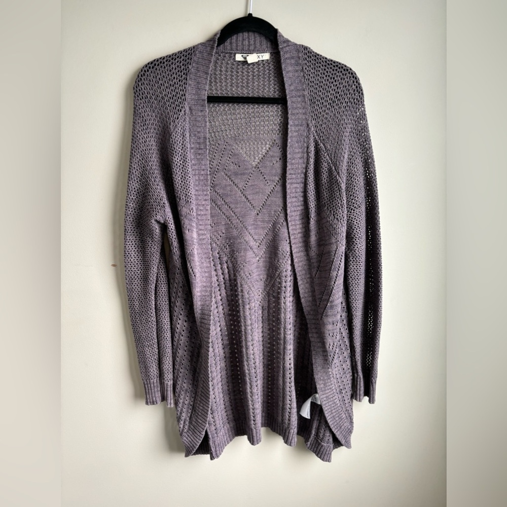 ROXY 100% cotton open knit long cardigan new without tags size small